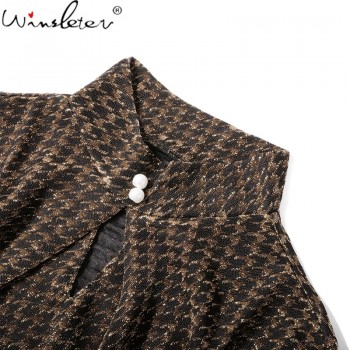Spring Summer Elastic Shiny Clothes Houndstooth T-shirt Sexy Hollow Out Women Tops 